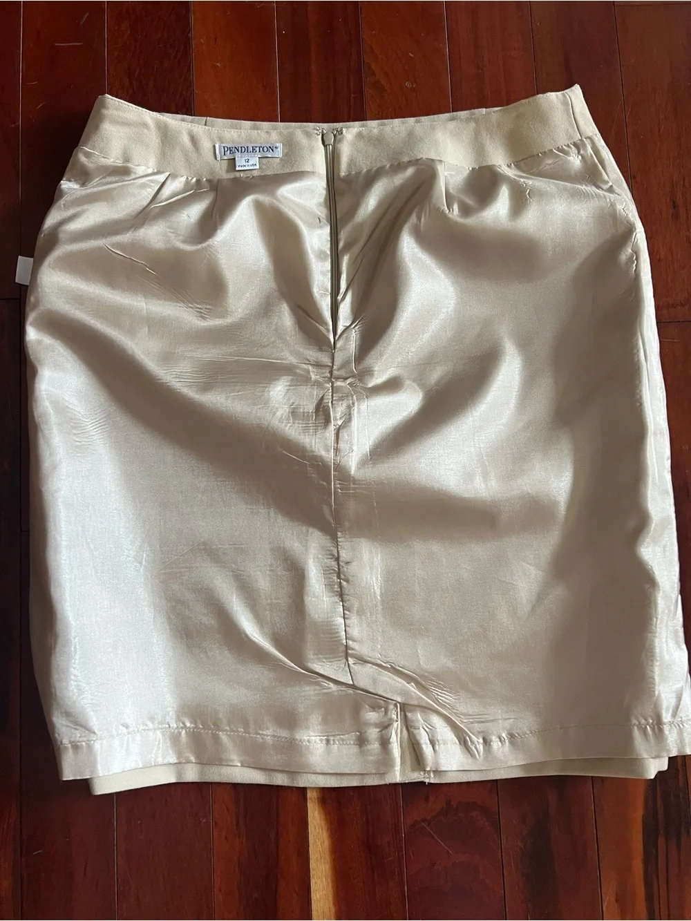 Pendleton 100% Virgin Wool Cream Pencil Skirt Size 12
